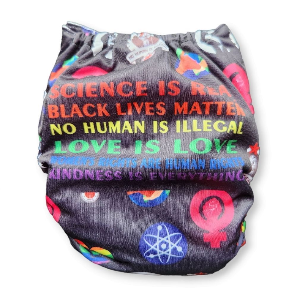 Cloth Diaper Cover With Non-Original Inserts In this Home We Believe Pattern